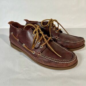 Sperry Topsider Red Brown Pebbled Leather Chukka Boat Shoe Boots Men’s 10.5